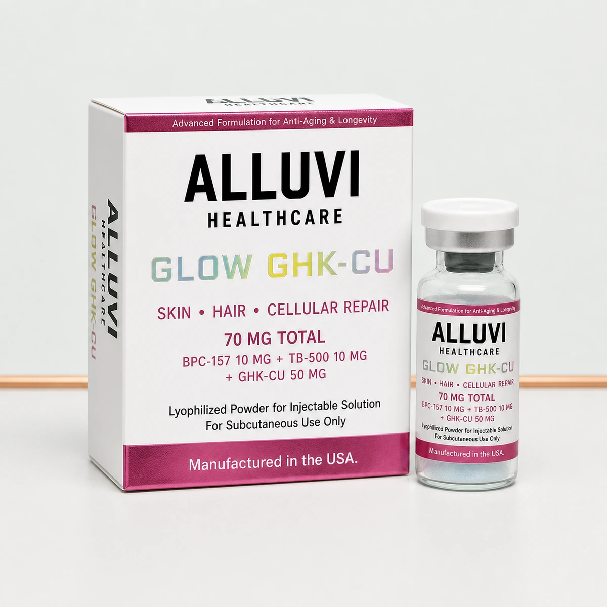PEP GLOW GHK-CU ALLUVI AMP 70MG
